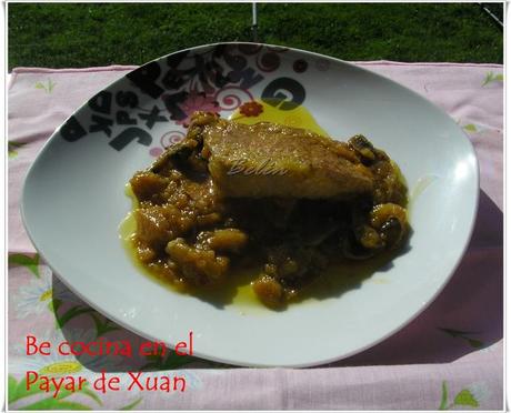 Lomo asado con manzanas y champiñones Lomo asado con manzanas y champiñones