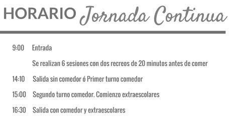 JORNADA CONTINUA EN COLEGIOS JORNADA CONTINUA EN COLEGIOS