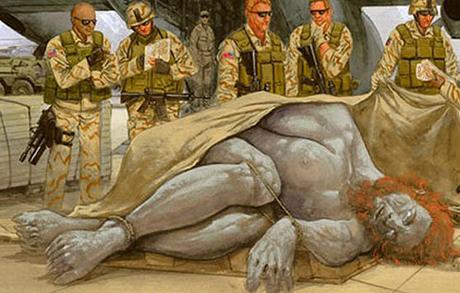 gigante nefilim Ilustración de gigante Nefilim muerto en manos de la milicia