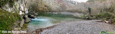 Ruta de La OLLA de SAN VICENTE desde PUENTE DOBRA