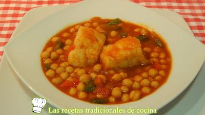 Receta de guiso de garbanzos con bacalao