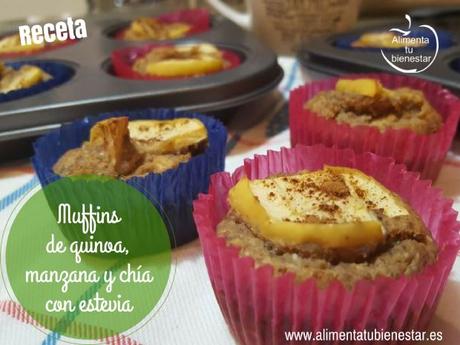 Muffins de quinoa, manzana y chía con estevia