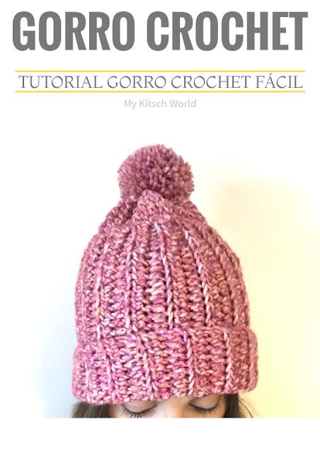 GORRO A GANCHILLO CON POMPÓN GORRO A GANCHILLO CON POMPÓN