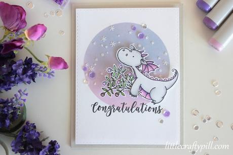 Congratulations card / Copic Markers and Distress ink blending