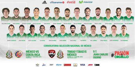 Convocatoria Seleccion Mexicana vs Costa Rica y Trinidad y Tobago Hexagonal