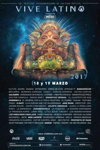 Ve el Vive Latino 2017 en Vivo – Domingo 19 de Marzo del 2017