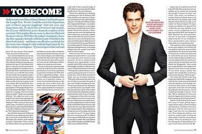 SUPERMAN THE MAN OF STEEL: Henry Cavill en Entertaiment Weekly