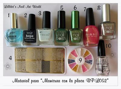 Manicura con la placa BP-L052 de Born Pretty Store