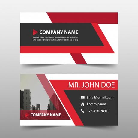 Business Card in Red Color