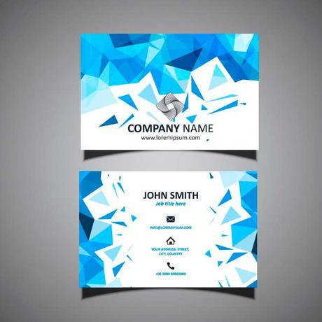 Blue Business Card - Polygonal Shapes