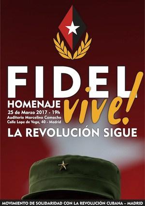 Este sábado 25 de marzo en Madrid: gran homenaje a Fidel Castro