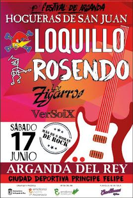 Loquillo, Rosendo y Los Zigarros, juntos en un nuevo festival en Arganda del Rey (Madrid)