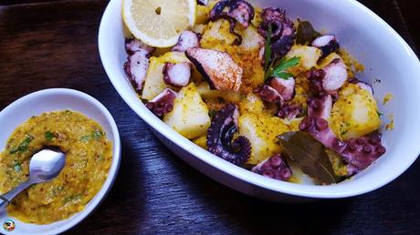 Pulpo con patatas y huevo