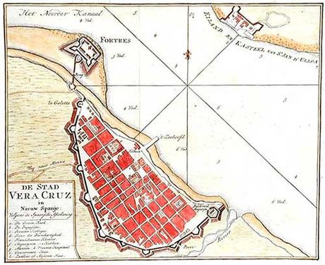 Plano de Veracruz en el Siglo XVIII