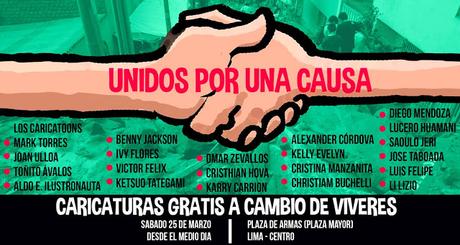 Caricaturas gratis a cambio de donaciones. Sábado 25 marzo Plaza San Martín.