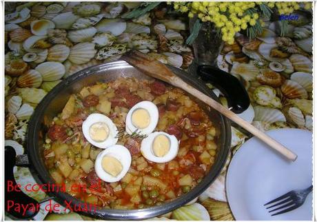 Guiso campero de patatas y huevos