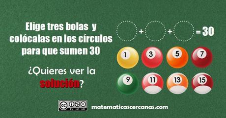 La solución del acertijo de las tres bolas de billar que deben sumar 30 La solución del acertijo de las tres bolas de billar que deben sumar 30