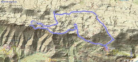 Mapa ruta pico Paisano y Cuetu Tabladiellu desde Alevia