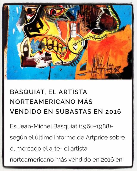Basquiat, el artista norteamericano más vendido en subastas en 2016