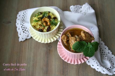 Curry fácil de pollo,arroz jazmín al curry
