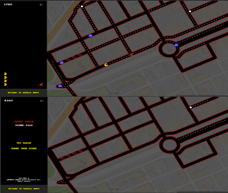 Ms. Pac-Man llega a Google Maps por April Fools Day Ms. Pac-Man llega a Google Maps por April Fools Day