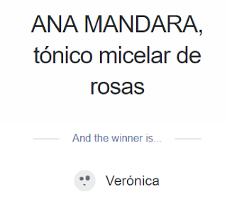 GANADORA SORTEO ANA MANDARA, tónico micelar de rosas