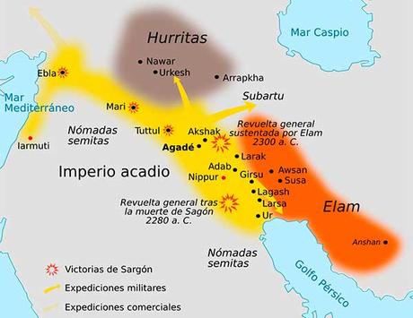 Mapa del Imperio Acadio Mapa del Imperio Acadio