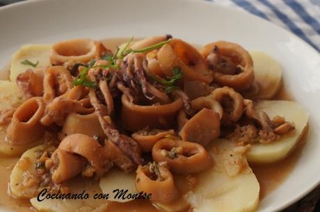 Calamares con salsa de almendras