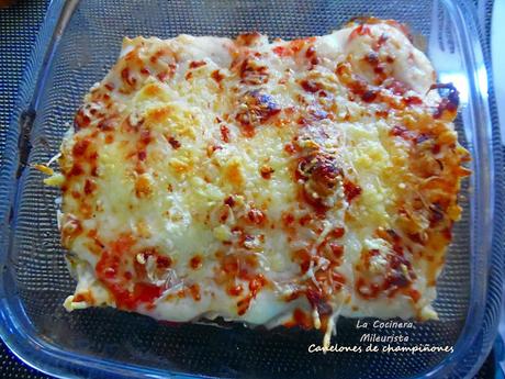 Canelones de champiñones