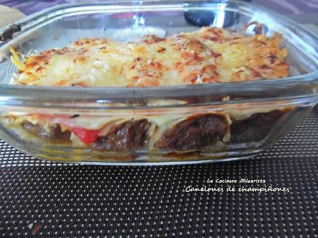 Canelones de champiñones