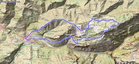 Mapa de la ruta por la Sierra de Juan Robre