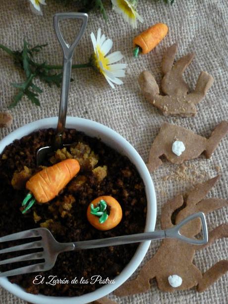 Maceta de Pascua. Bizcocho de Zanahoria y Galletas