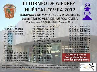 III TORNEO DE AJEDREZ HUÉRCAL-OVERA - 07-05-2017