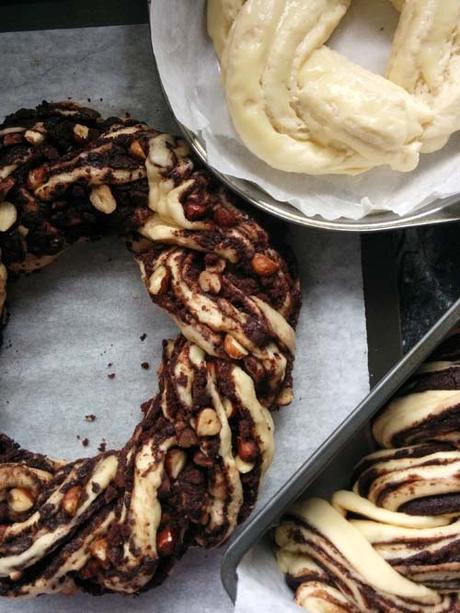 babka de chocolate | versión rosca de pascua