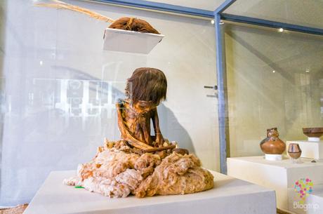 Momia de niño 8 años de la cultura Nasca Paracas, museo de Ica