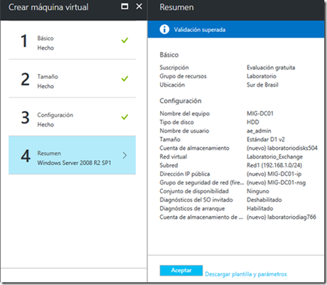 Laboratorio de Exchange en Azure