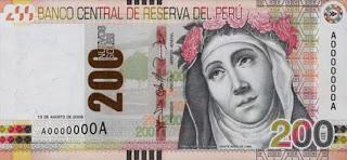 SANTA ROSA Y CARAL EN EL BILLETE DE 200 SOLES