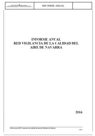 Navarra: Informe Calidad del Aire 2016