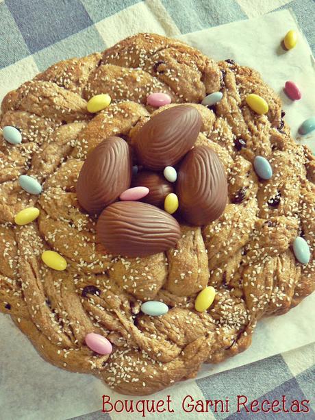 Rosca de Pascua trenzada doble Rosca de Pascua trenzada doble