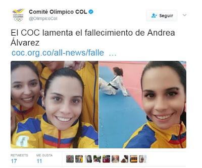 La joven medallista colombiana Andrea Alvarez muere de un ataque cardíaco