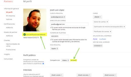Certificados personalizados de AdWords Certificados personalizados de AdWords