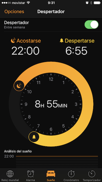 Despertador en el iPhone