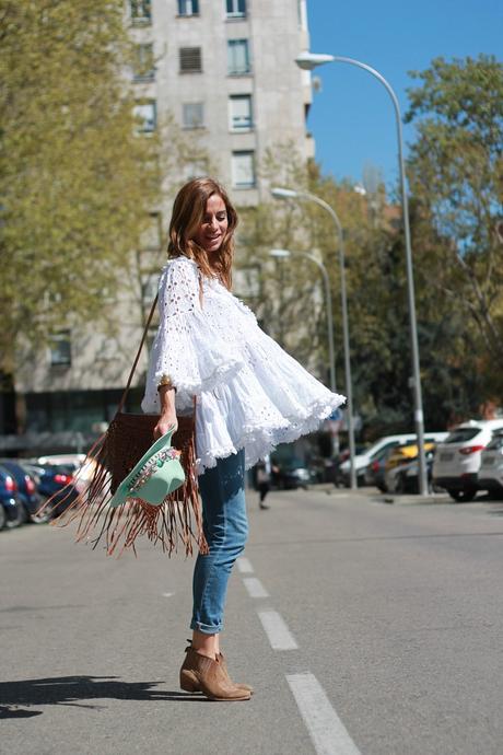 Vestido BOHO  y vaqueros