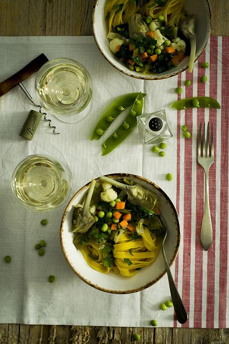 TAGLIATELLE CON MENESTRA CASERA