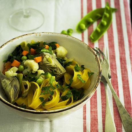 TAGLIATELLE CON MENESTRA CASERA