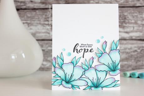 Turquoise flowers with Altenew and Simon Says Stamp
