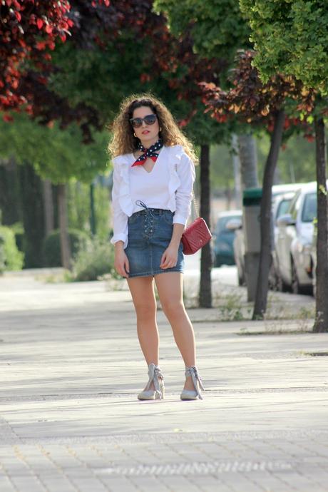 Camisa volantes+ falda denim Camisa volantes+ falda denim