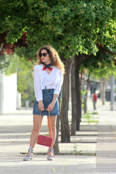 Camisa volantes+ falda denim Camisa volantes+ falda denim
