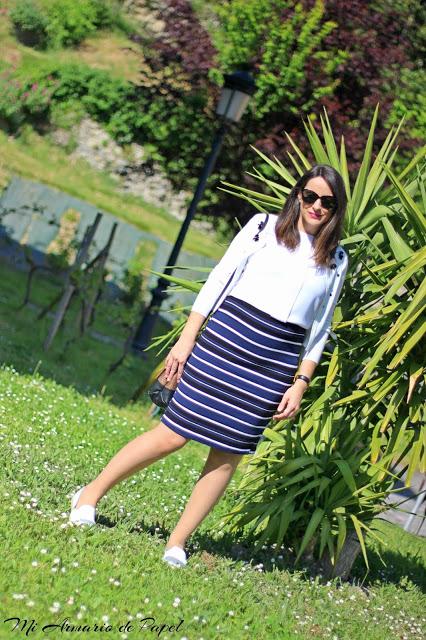 Outfit: Look Premamá Falda Tubo