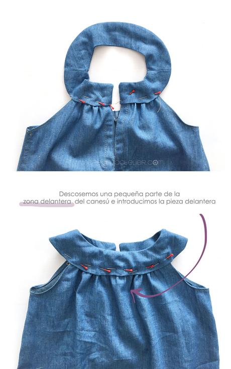 Vestido vaquero de bebé DIY - Tutorial y patrón